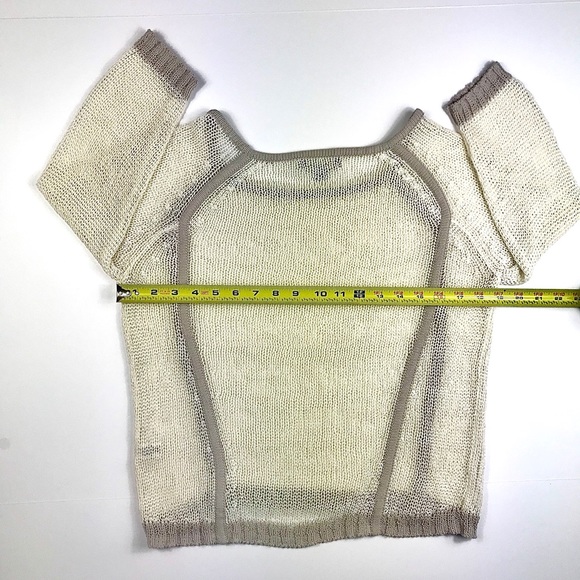 TROUVE Mesh Sweater, Cream & Beige, Size M - Picture 3 of 7